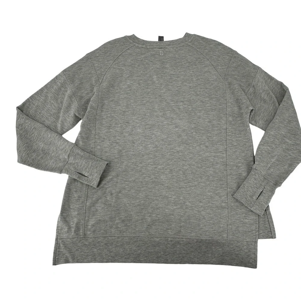 Sweaty Betty Gray Long Sleeve Crew Sweatshirt Top Split side Small